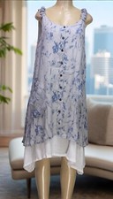 Stella Morgan Floral Crinkle Dress With Pockets Sleeveless Grey Size L (8)