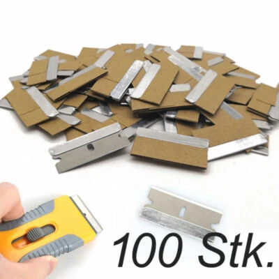 MARKENLOS 100 x Ersatzklingen Glasschaber Kochfeld Ceranfeld-Schaber Klingen 40 mm NEU