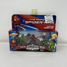 Marvel Super Hero Squad Amazing Spider-Man Escape From Lizard's Lair Paquete de 3 Nuevo