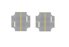 EasyStreets Aged Asphalt 2 stop 4-way Intersection - HO Scale Model Railroad