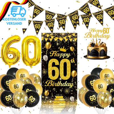 Deko 60 Geburtstag Mann Frau - 60 Geburtstag Mann Deko Mit Banner, Luftballons S