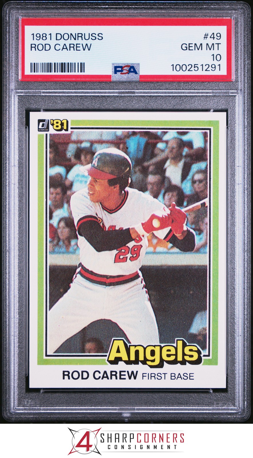 1981 DONRUSS #49 ROD CAREW ANGELS HOF PSA 10