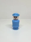 Vintage Fisher Price little people tall light/medium blue mailman pilot