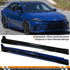 For 2025-2026 Toyota Camry CTM Reservoir Blue Black 2-Toned Side Skirt Extension