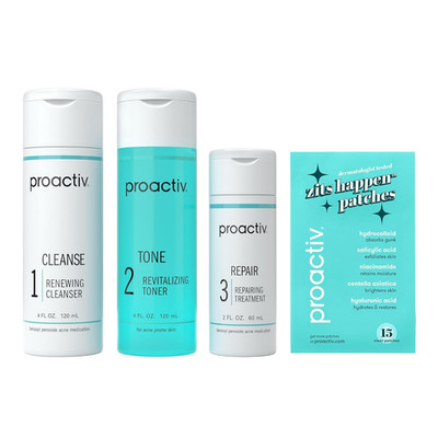 3 Step Acne Treatment System, 60 Day Complete Skincare Kit with Benzoyl Peroxide