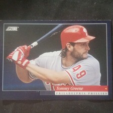 Score 1994 Tommy Greene Philadelphia Phillies #380 Baseball Trading Card Base