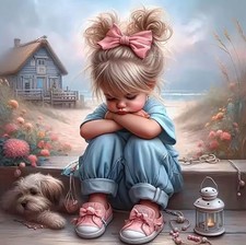 AIBOERL Diamond Art Kits for Adults,Girl and Dog Painting DP01991 