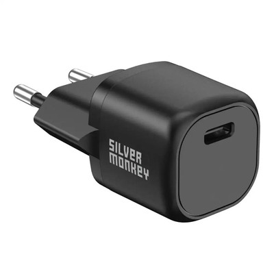 Adapter Silver Monkey Mini, USB-C, 20W, PD, black