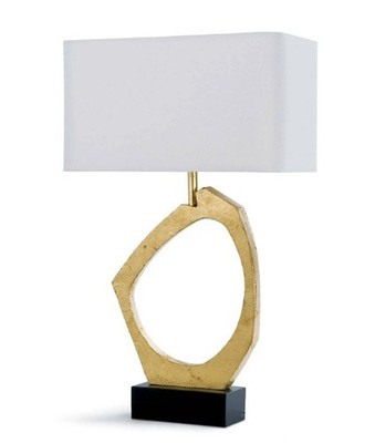 Abstract Sculptural Gold Manhattan Table Lamp w/ Shade Regina Andrew