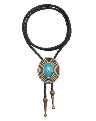 Mens Bolo Tie Gold Bolo Bow Tie Turquoise Bolo Tie Necklace American Indian W...