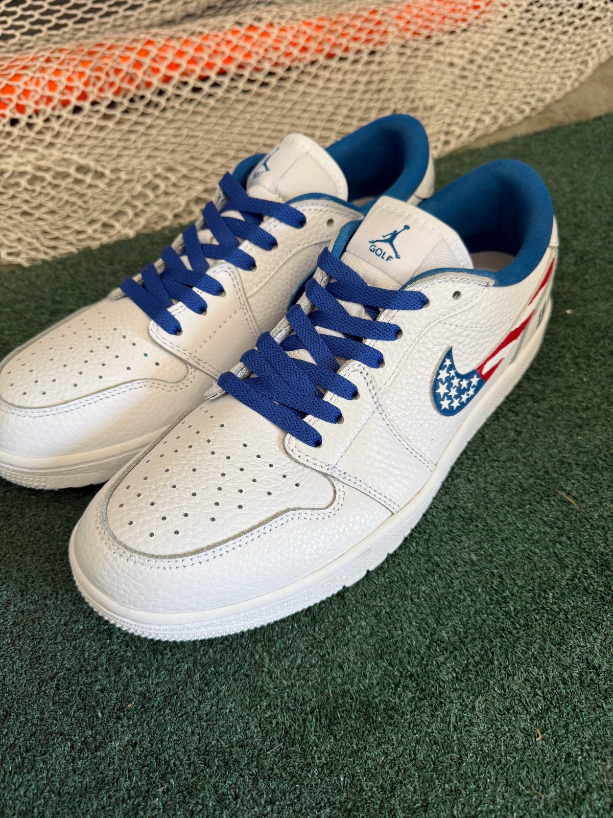 Jordan 1 Golf Low Triple White Custom- Ryder Cup USA Themed Colorway image 4
