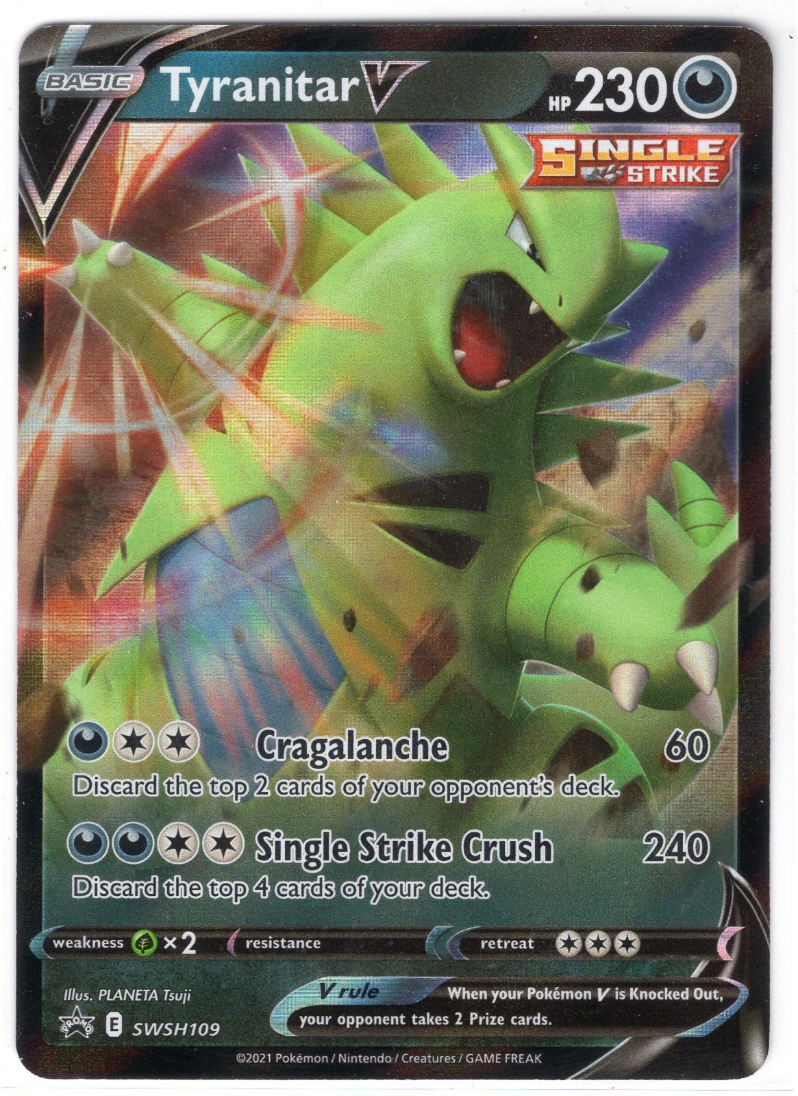 2021 Pokémon: Tyranitar V black star promo SWSH109 NM