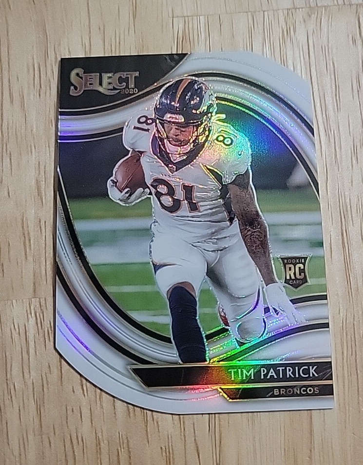 2020 Select TIM PATRICK White Prizm Die Cut #375 Field Level Rookie Broncos SP