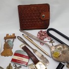 Vintage Estate Junk Drawer Lot Elvis pins Cross pen Mickey Watch 1913 RI Medal — photo 10