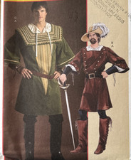McCalls M5413 Mens Renaissance Costume Sewing Pattern Sizes S-XL 34-48 Cosplay