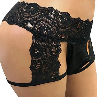 Mens Sexy Sissy Pouch Panties Lace G-String Maid Underwear Briefs Lingerie Thong