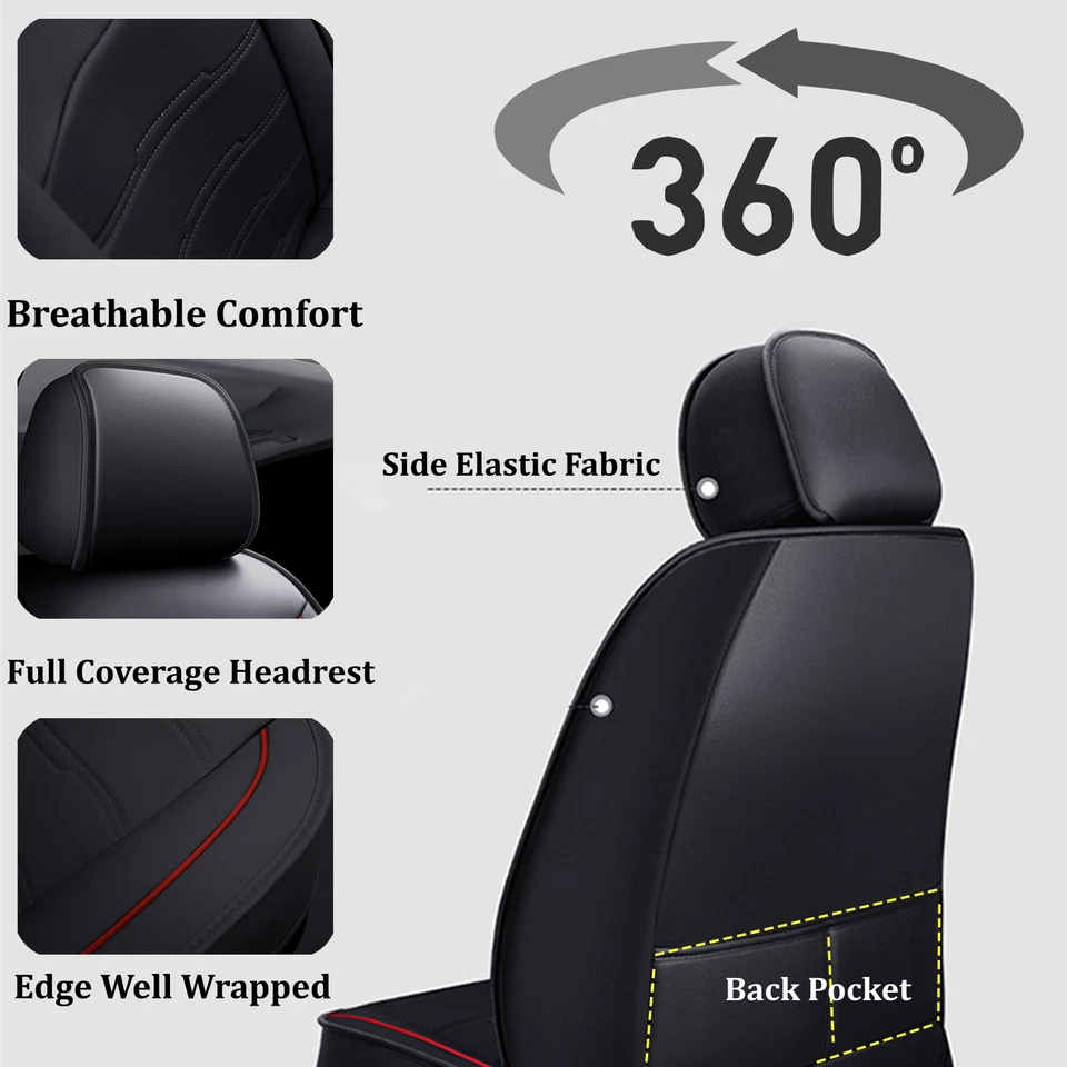 For Ford Mustang Fusion Escape Car Seat Covers Leather Full Set(2 Front Seat) Foto 4 de 4