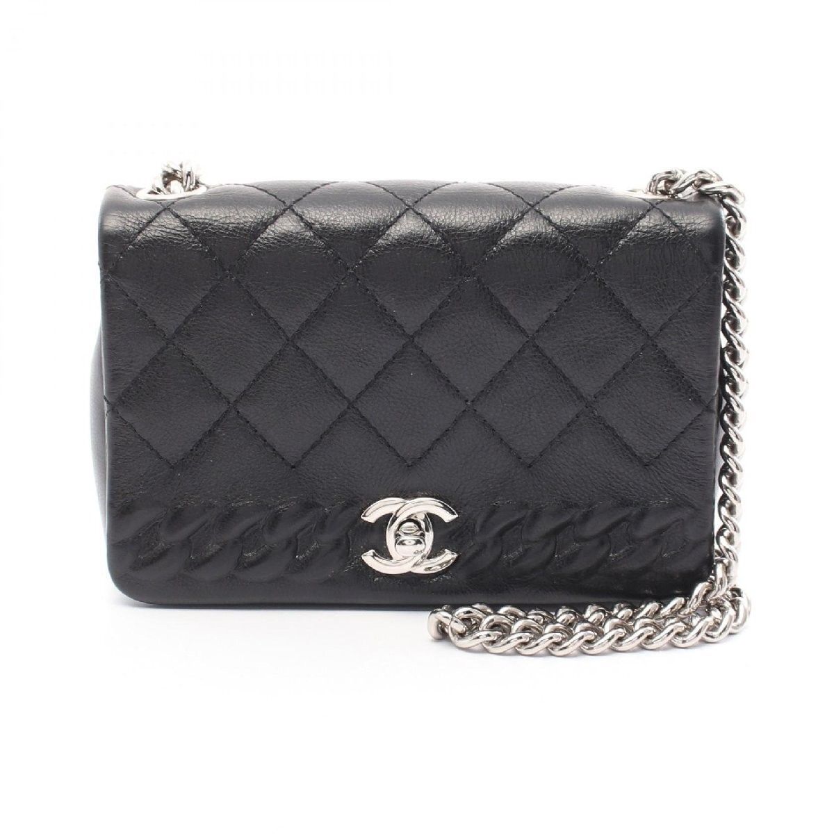 Chanel Lambskin Matelasse Single Flap Shoulder Bag 31253