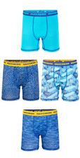 Skechers Boys' Exclusive 4 pk Athletic Boxer Briefs with Unique Prints Sz 4
