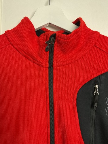 Spyder Mens 1/4 Zip Pullover Size Large Red Fleece Sweatshirt - Picture 4 of 12