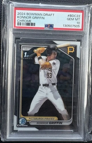 2024 BOWMAN DRAFT CHROME KONNOR GRIFFIN 1st RC #BDC22 PSA 10 GEM MINT LOW POP!