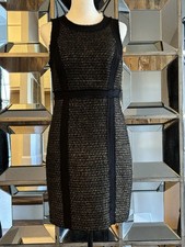 Michael Michael Kors Black & Gold Metallic Sheath Dress SZ 4