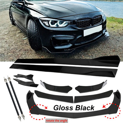 Front Bumper Lip Spoiler Gloss Black For 3 Series F30 F31 E90 E92 Body Kit Side
