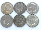 Lot of 6 Kennedy 40% Silver Half Dollars 1966–1968 All Circulated or Scrap