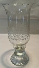 6.5" Parklane Votive Cup Candle Holder w Base Etched Floral Homco Excellent