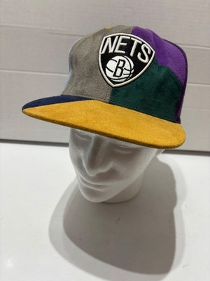 Brooklyn Nets Mitchell and Ness hat NBA craze cut snapback suede cap