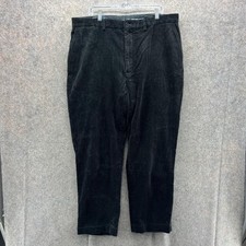 Polo Ralph Lauren Pants Mens 40x30 Black Corduroy Cotton Dress Trouser Vintage