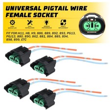 Wire Pigtail Female C H11 Two Harness Fog Light Bulb Lamp Connector Socket EAW
