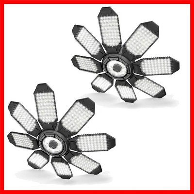 Garage Lights - 40000LM Super Bright Garage Lights Ceiling Led w/ 8 Deformable P