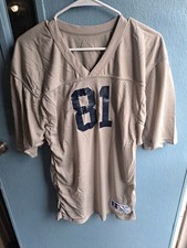 Vintage 90s Russell Athletic 81 Mesh Football Jersey Tan Cream USA WPL 10