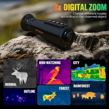 Thermal Monocular AI 384x288 Hot Tracking Hunting 5 Modes 8x Thermal Detector US