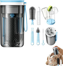 1Set Bottle Cleaning Brush, with Extendable Silicone Bottle Brush, Nipple & Stra