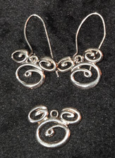   Luxe Sterling Silver Disney Swirl Mickey Mouse Earrings  Pendant   Chic