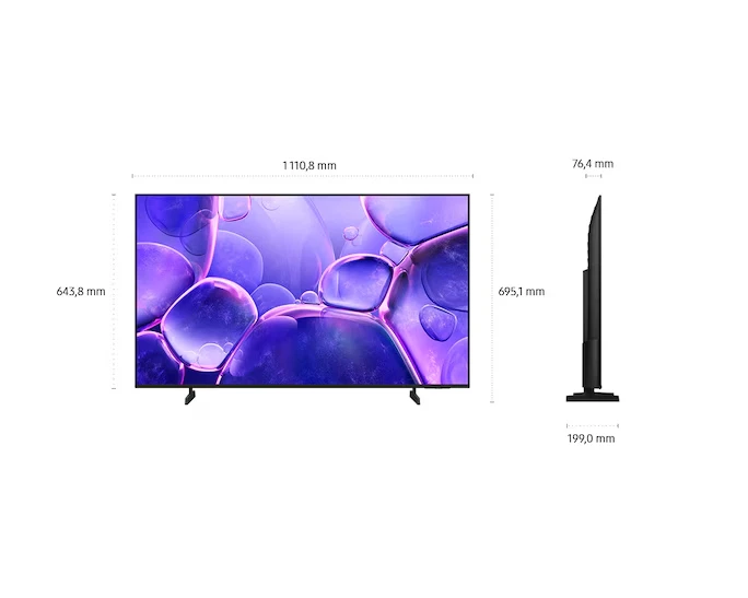 Televisore TV Smart TV Samsung 50" 2025 Led Ultra HD 4K DVB-T2 WiFi UE50U8072F - Immagine 3 di 4