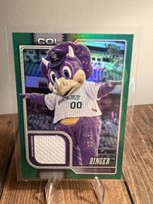 2026 Topps Celebration⚾️ ROCKIES Mascot DINGER Relic #MAS-DIN GREEN HOLO #d/99