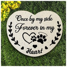 DUMING-IN Pet Memorial Stones for Dogs, Garden Resin 7.6 7 2.5inches, White