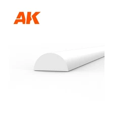 AK Dice & Supplies Styrene Half Cane - 3.00 Diameter x 350mm New