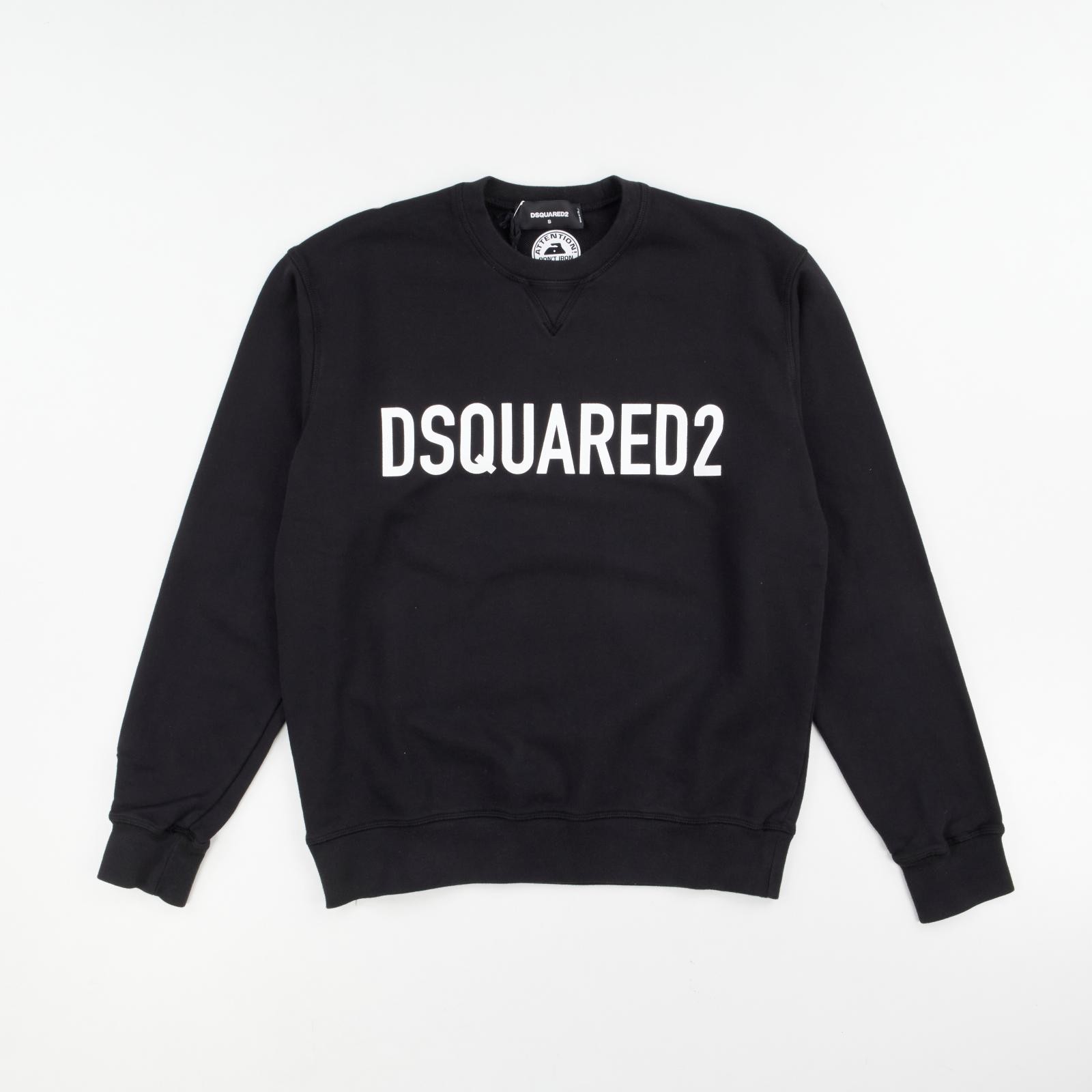 DSQUARED2 Mens Black Cotton Sweatshirt Long Sleeve Crew Neck Size S RRP 465