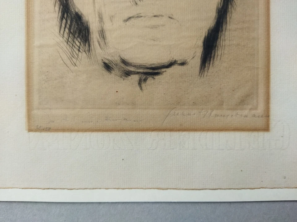 Gerhart Hauptmann Porträt mit AUTOGRAMM ● signierte Radierung von Ivo Hauptmann - Bild 2 von 4