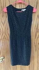 Loft 00P Sleeveless Leopard Print Dress Black Gray