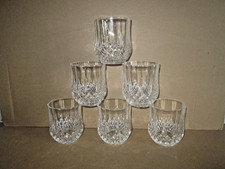 6 verres a WHISKY 30 cl modèle LONGCHAMP en cristal d'arques ; lot / série