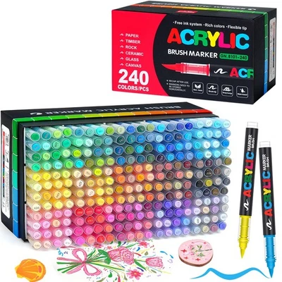 240 Farben Acrylstifte Für Steine Wasserfest Acrylstifte Marker Stifte DIY DE - Bild 1 von 4