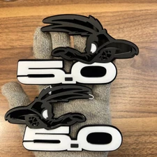 Coyote  Badges Emblem White w/white eye for 5.0  Fender  Angry  Agressive