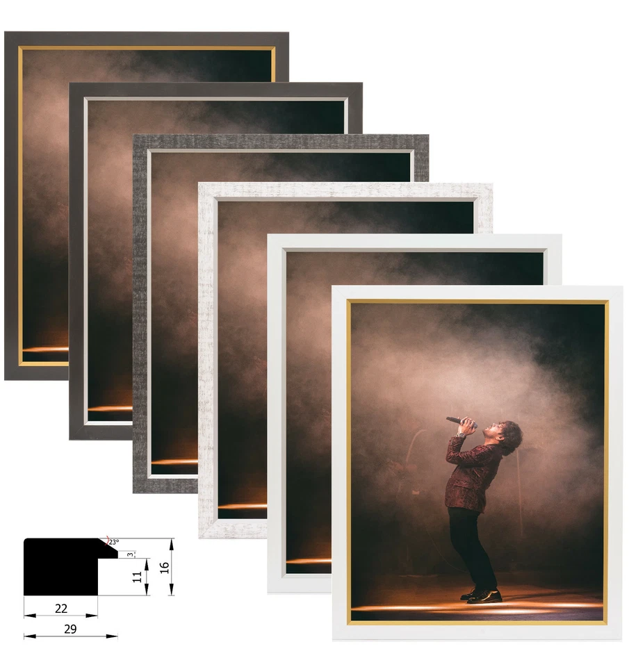 RAHMENGALERIE24 Cornice portafoto foto poster quadro parete decorazione cornice new eleganza legno MDF moderno