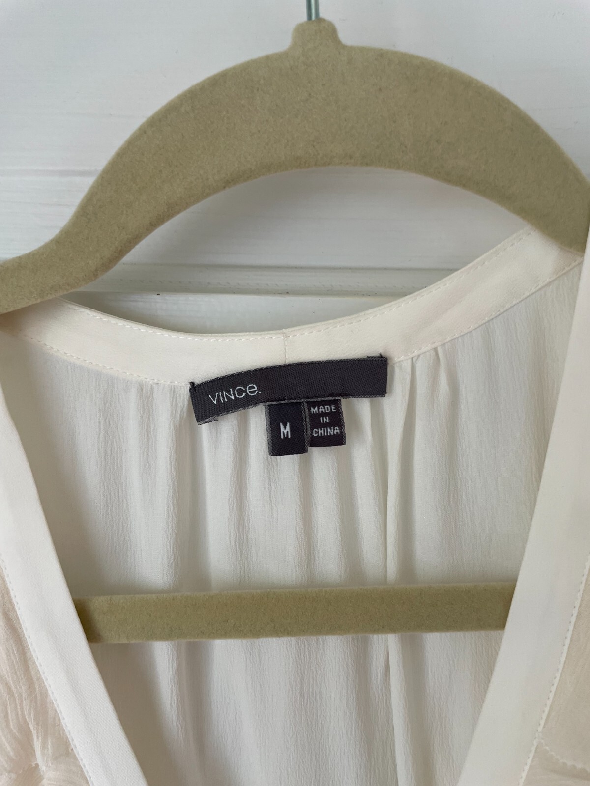 Vince silk white ruffle button down sleeveless bl… - image 3