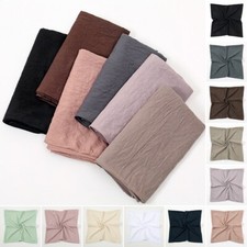 Crinkle Solid Square Scarf Muslim Woman Hijabs Headband Islamic Turban 90 90cm